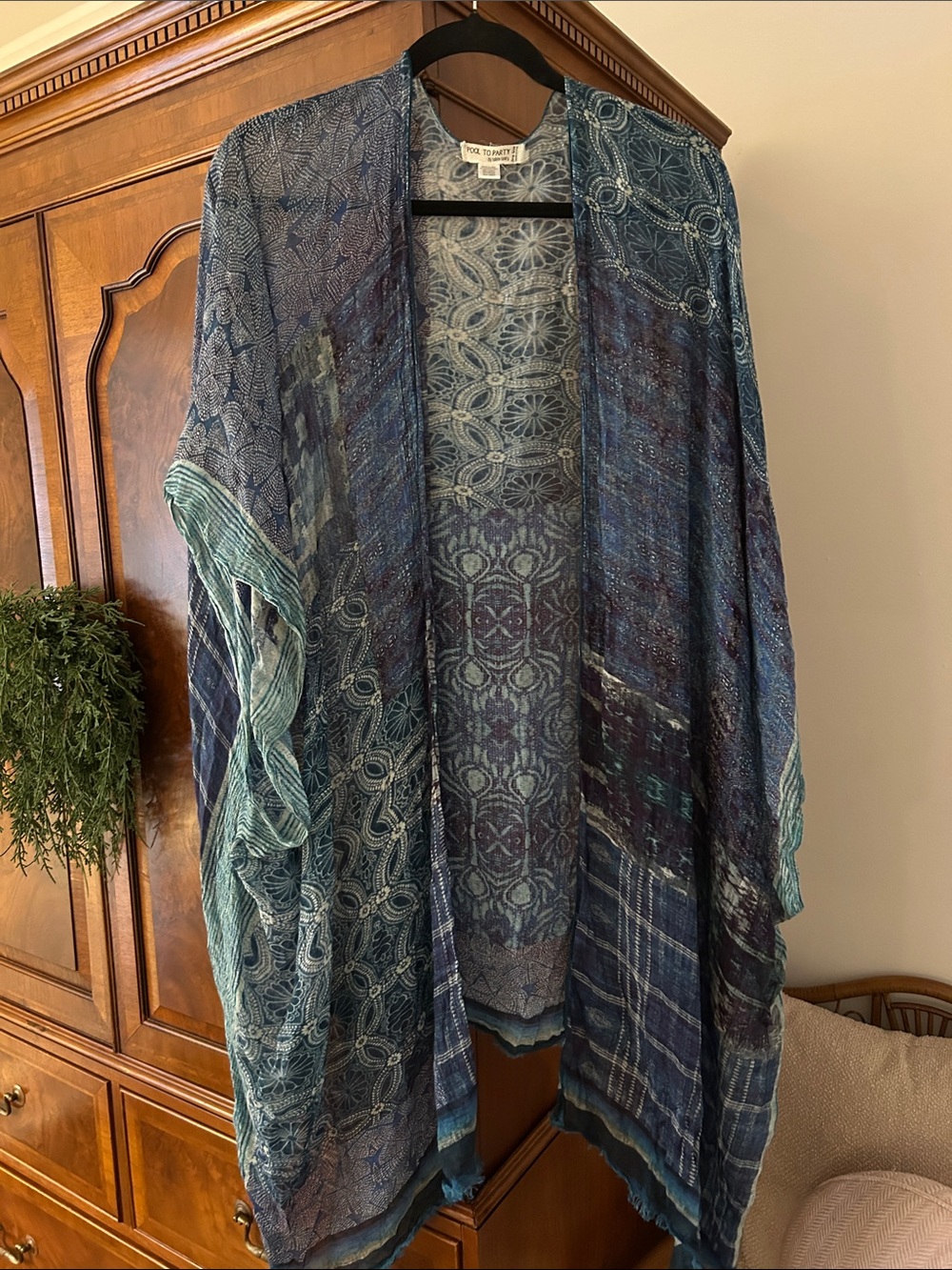 Pool to Party Lightweight Blue Patterned Kimono